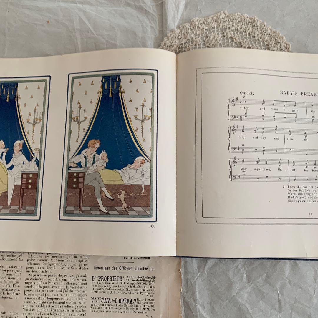 稀少1912年ルメール美しいアンティーク絵本　洋書　古書ジャンクジャーナル楽譜