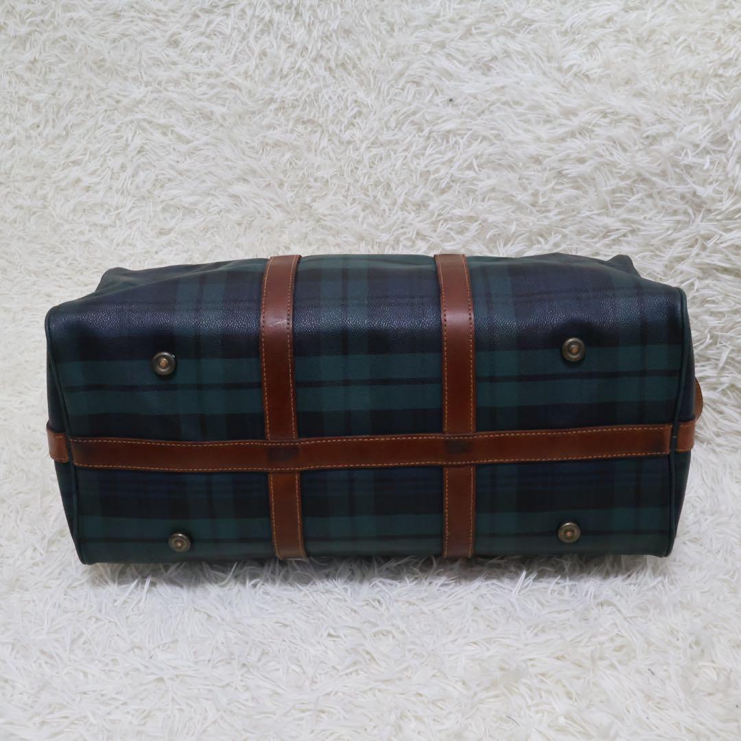 ポロラルフローレン　ダークグリーン チェック柄 ボストンバッグ