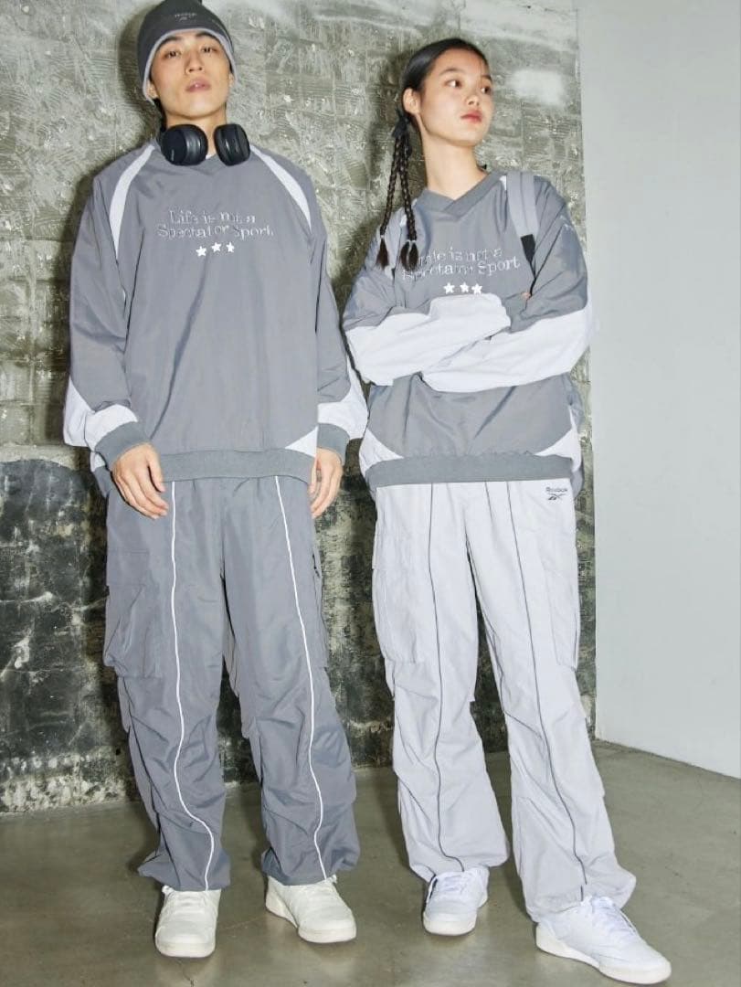 m-zk.1s　Vネックプルオーバー、カーゴパンツセット