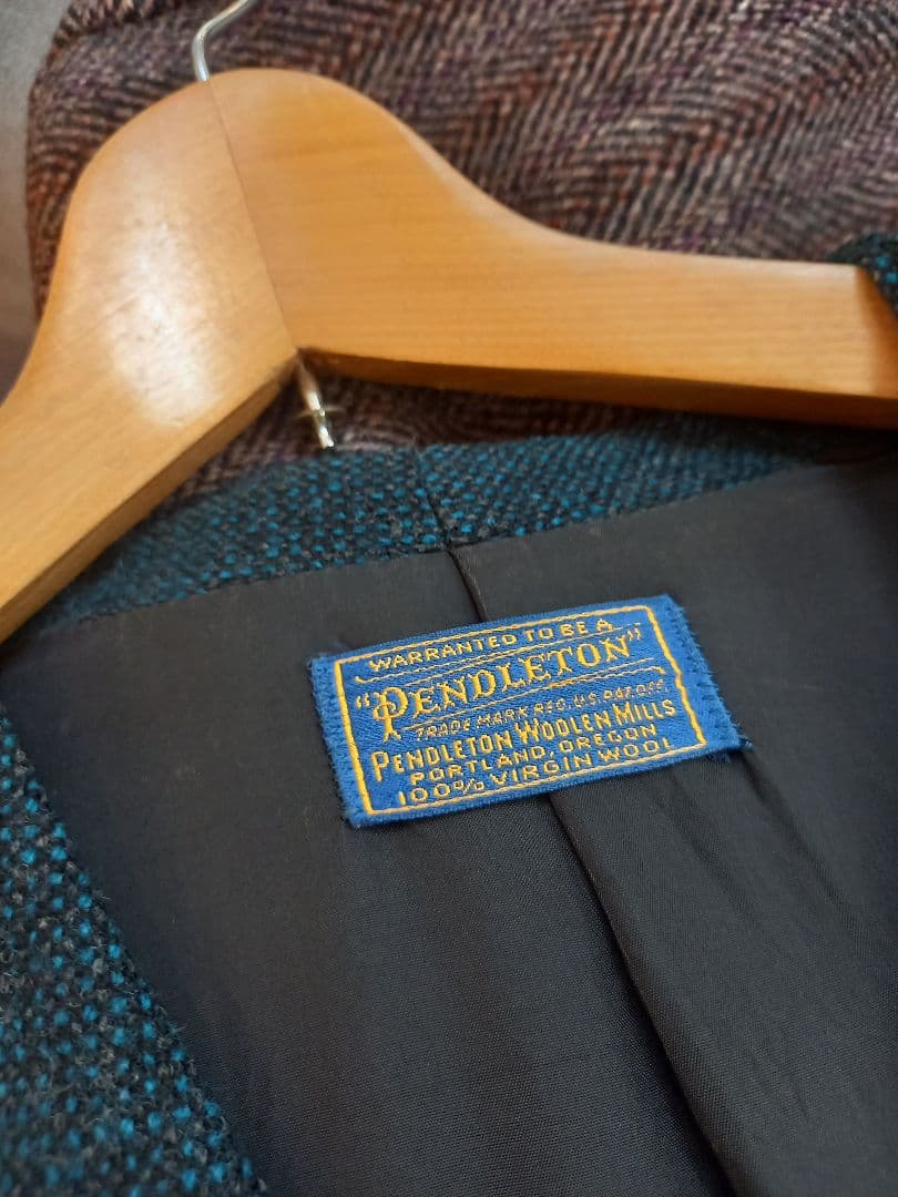 40s vintage pendleton ノーカラー ジャケット