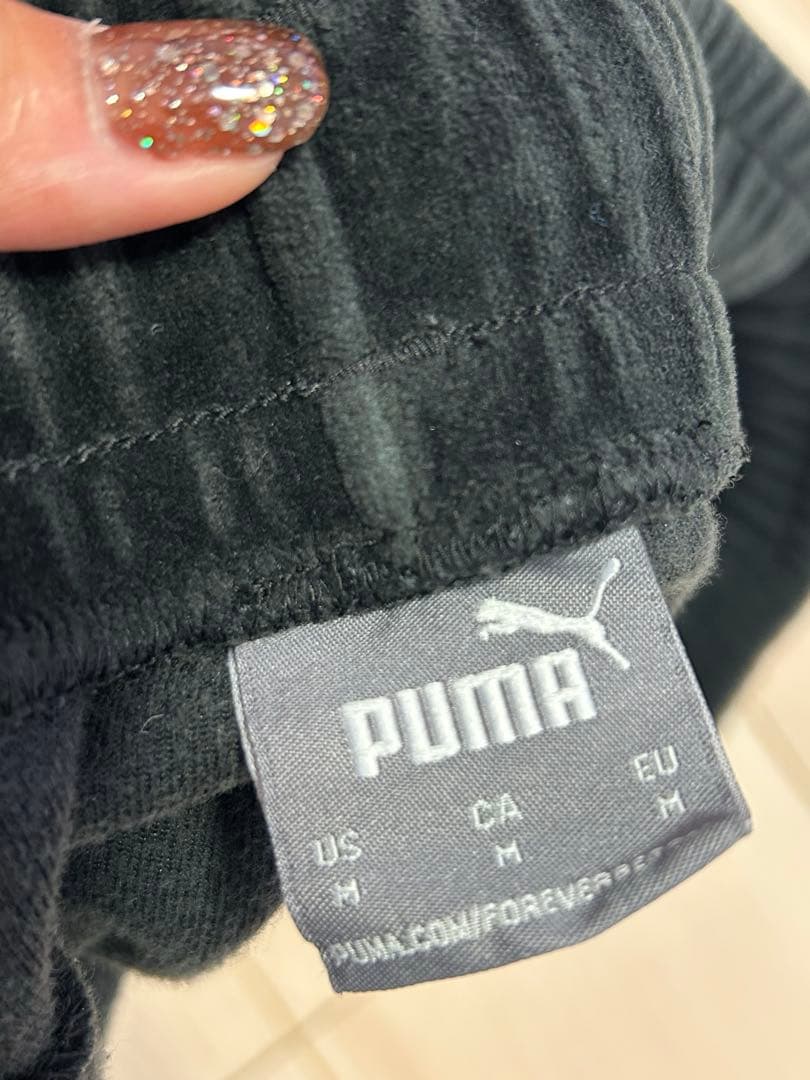 PUMA プーマ ベロア ジャージ上下セット ブラック M セットアップ　メンズ