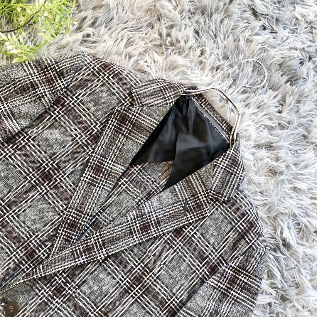 GUCCI メンズ セットアップ スーツ 48R M相当 チェック柄 美品上下付