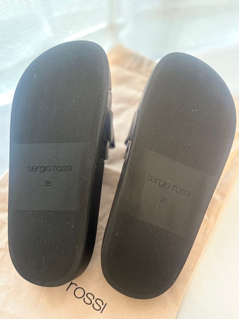 sergio rossi ブラックサンダル 35