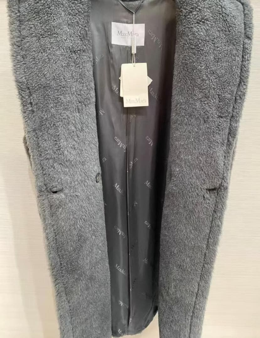 Max Maraテディベア コートグレー ファー ロングコート