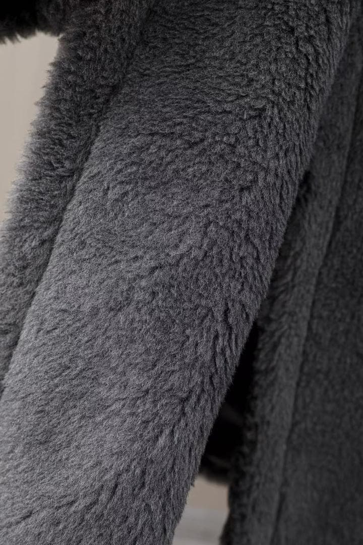 Max Maraテディベア コートグレー ファー ロングコート