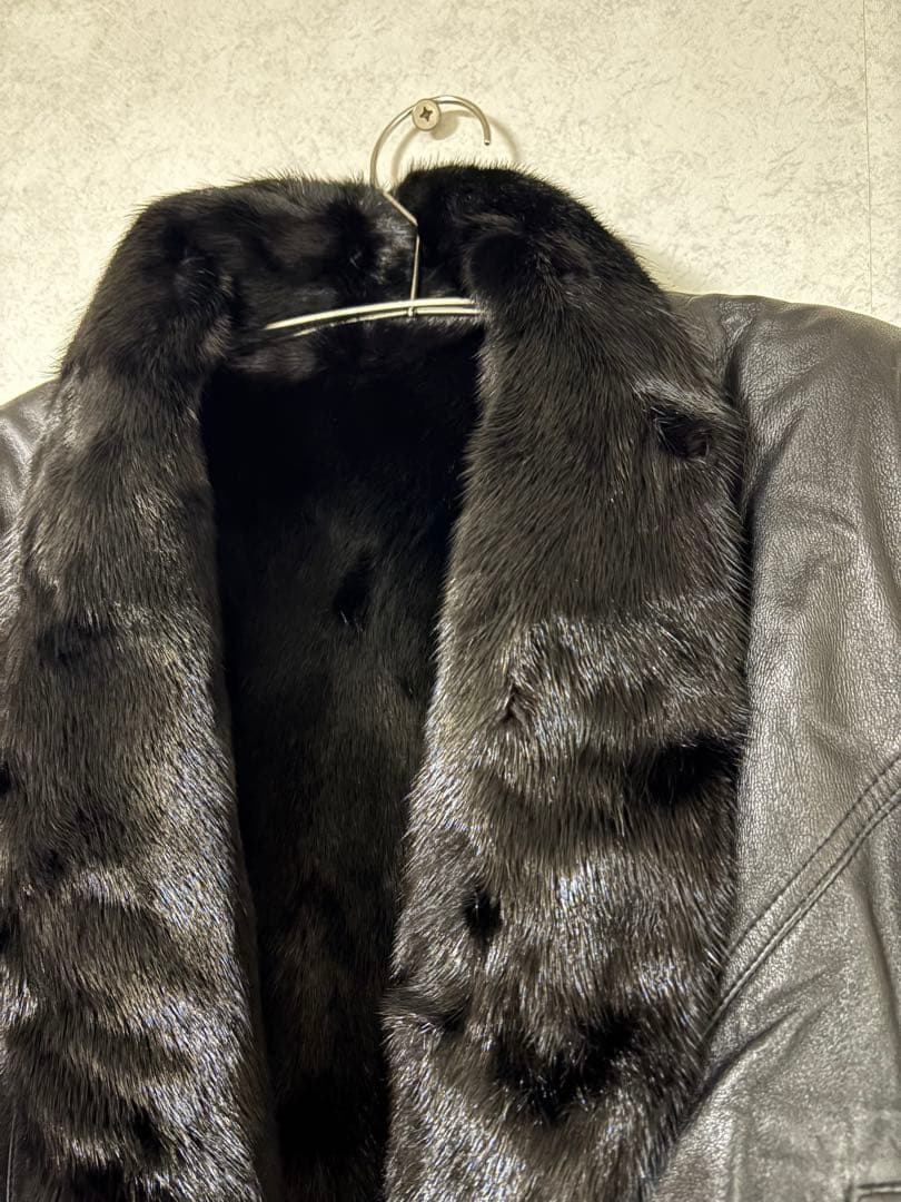 【三京商会】ミンクファー✕レザー リバーシブルジャケット 希少。
