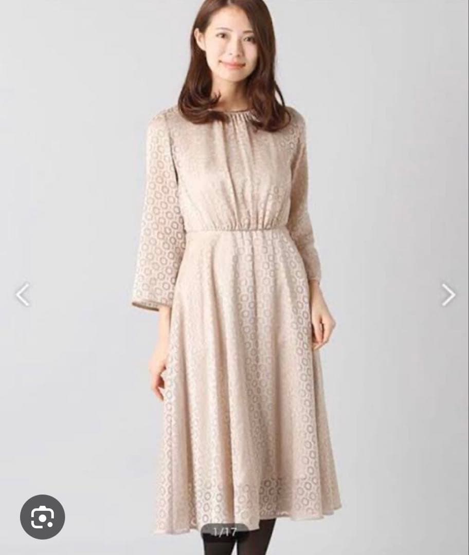 【極美品】アナイ スクエアキカオパール ワンピース ロング丈 ベージュ 人気