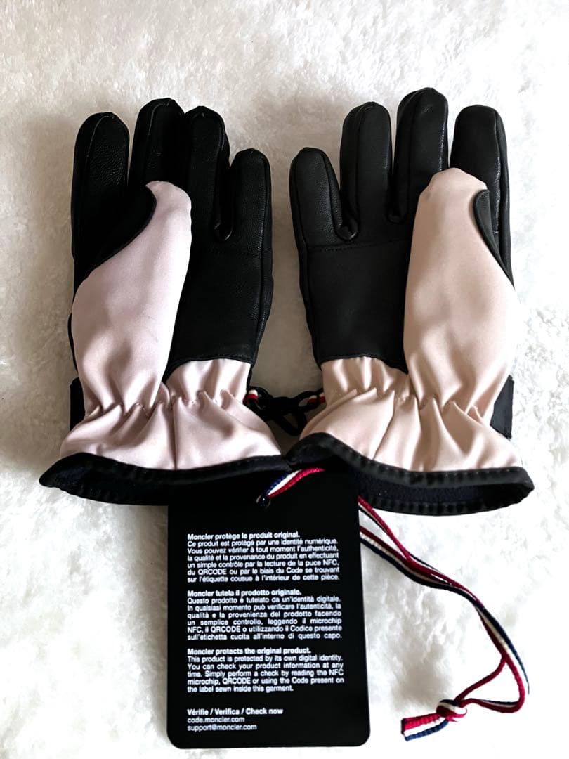 MONCLER グローブ ベージュ/ブラックキッズ用Ｌ