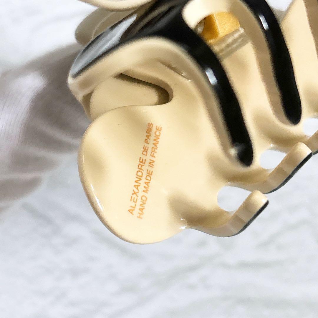 希少 Alexandre De Paris カメリア ヘアクリップ 黒 ベージュ