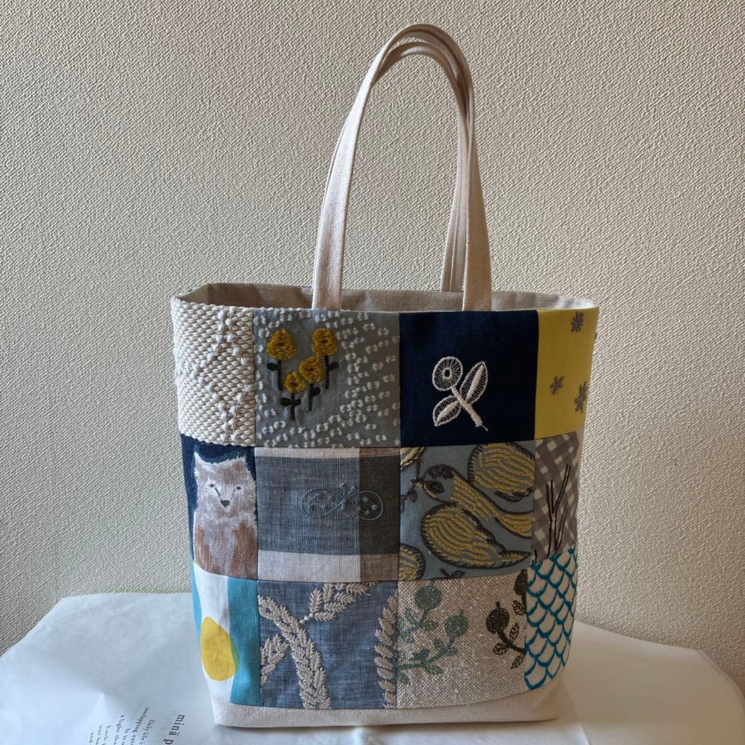 ミナペルホネン 生地使用　ballade パッチワークお散歩トートバッグ