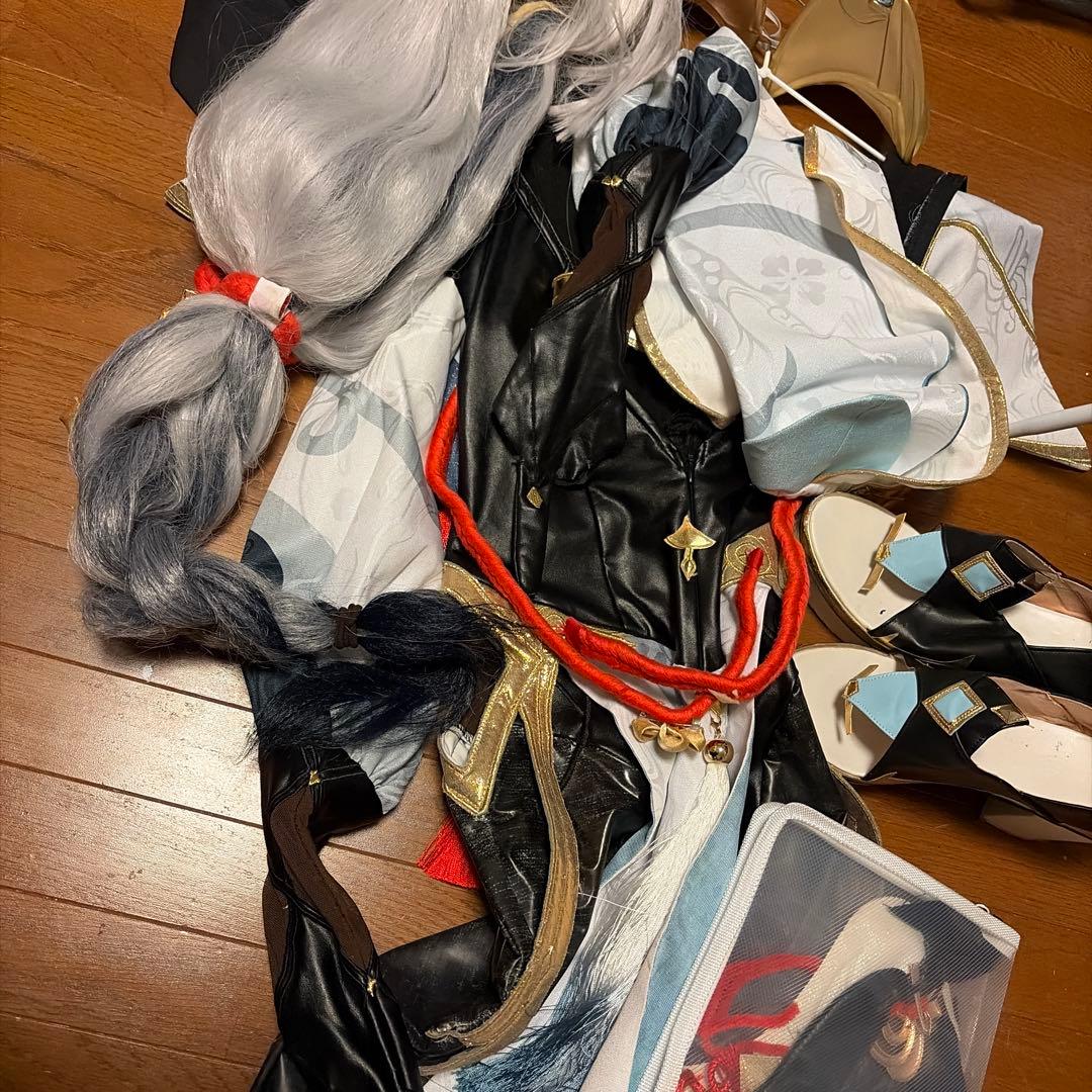 原神 申鶴 三分妄想 Lサイズ コスプレセット ウィッグ、靴付き