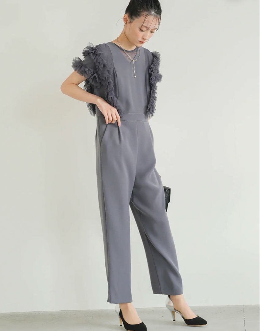 kaene チュールフリルパンツドレス オールインワン　カエン