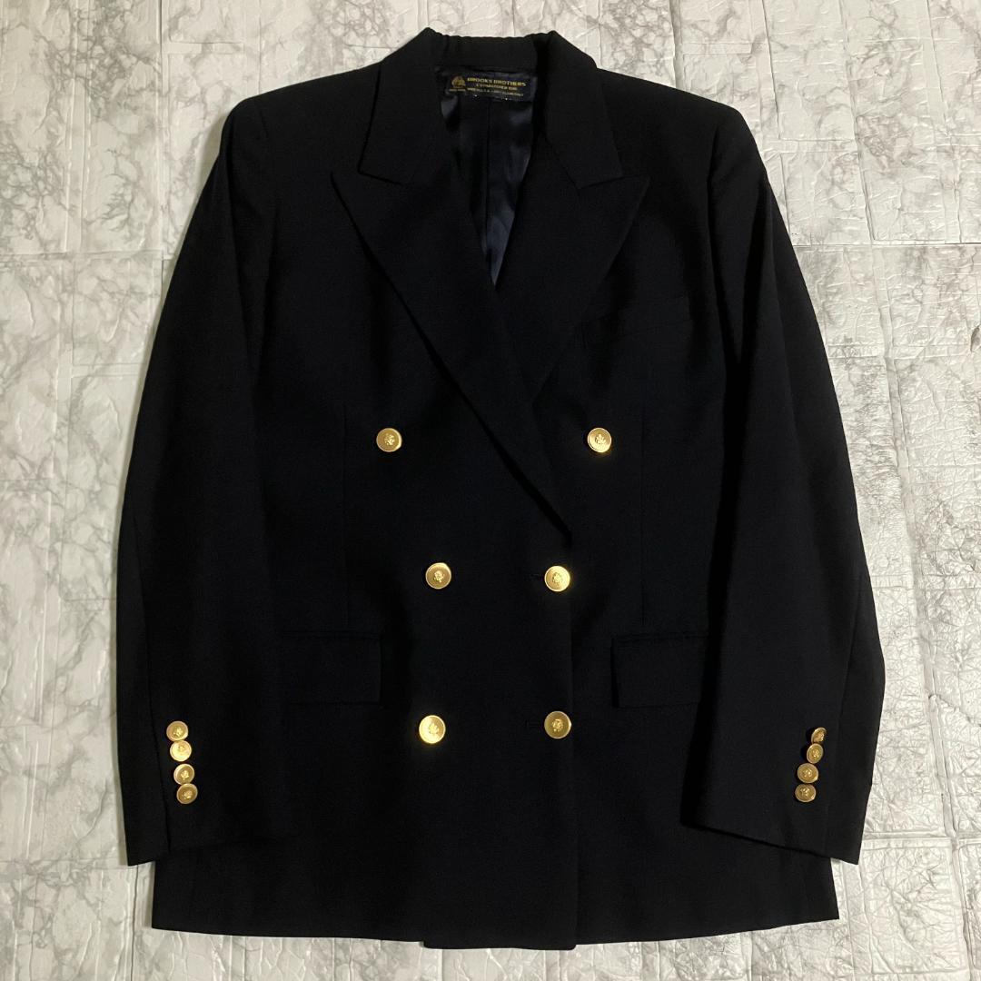 極美品◎ブルックスブラザーズ 紺ブレ ダブル 金ボタン 6釦 USA製