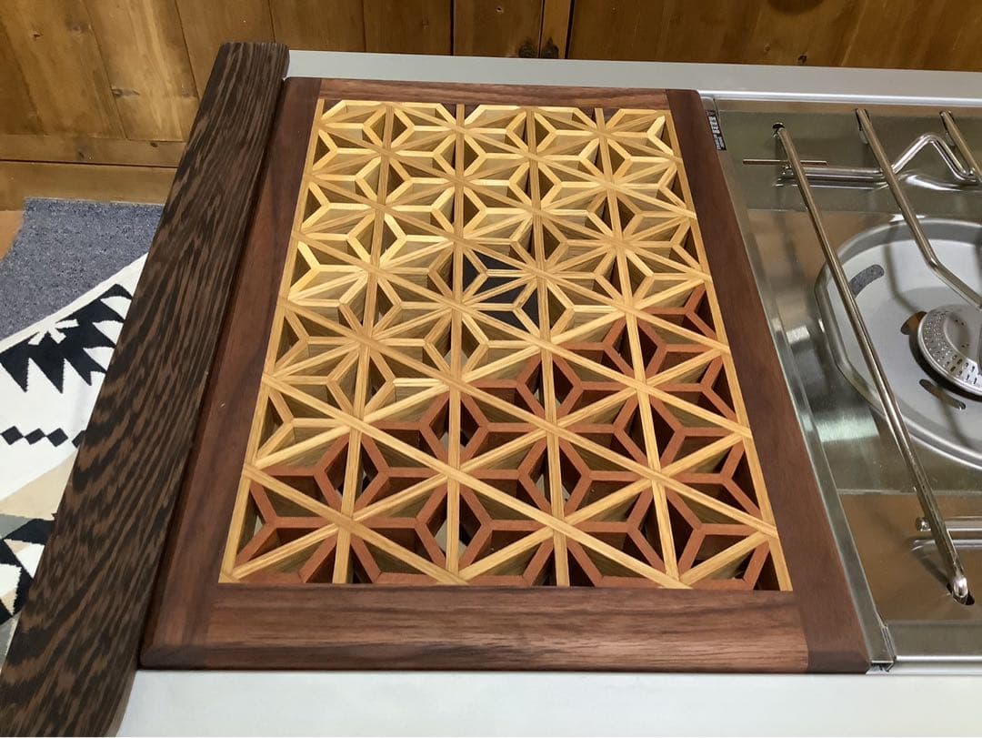 IGT天板　1ユニット　三脚用テーブル　組子細工ヘキサゴン133