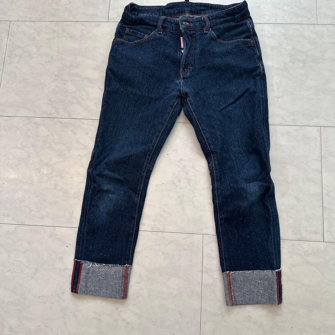 DSQUARED2 ダークブルー スリムフィットパンツ