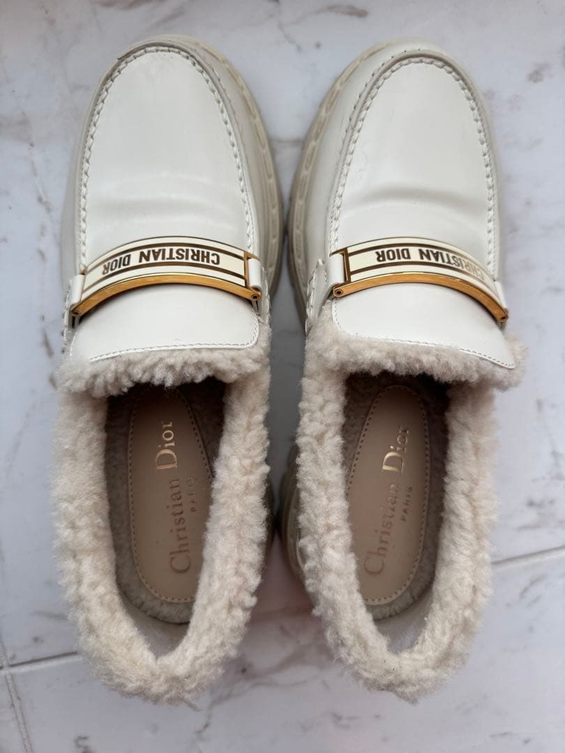 Dior クリスチャンディオール　ローファー　ボア　ロゴプレート 36 23cm