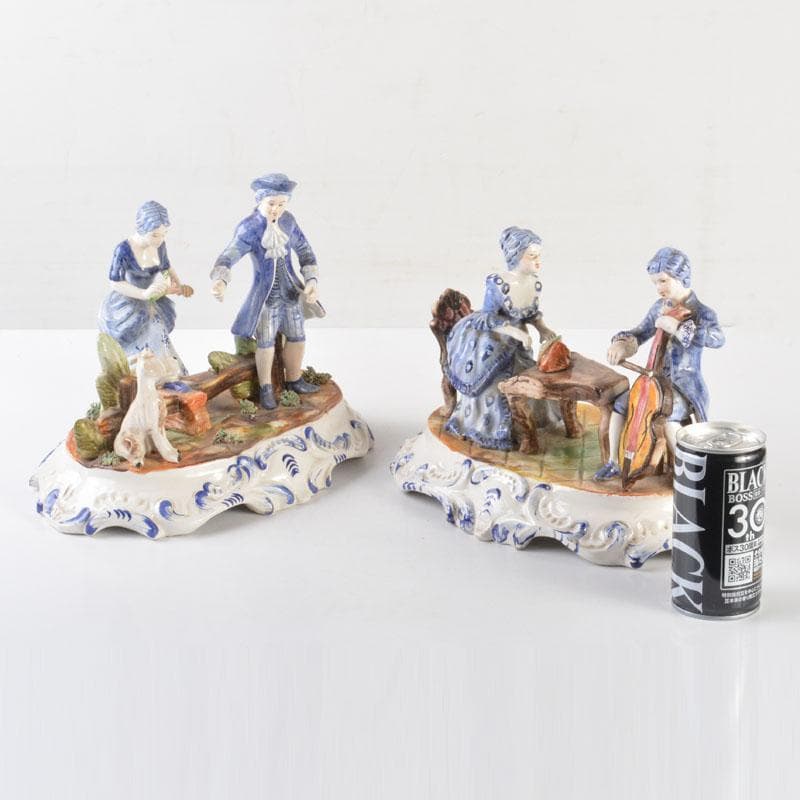 イタリア製　CAPODIMONTE　カポディモンテ　陶人形　2点　C　6520A