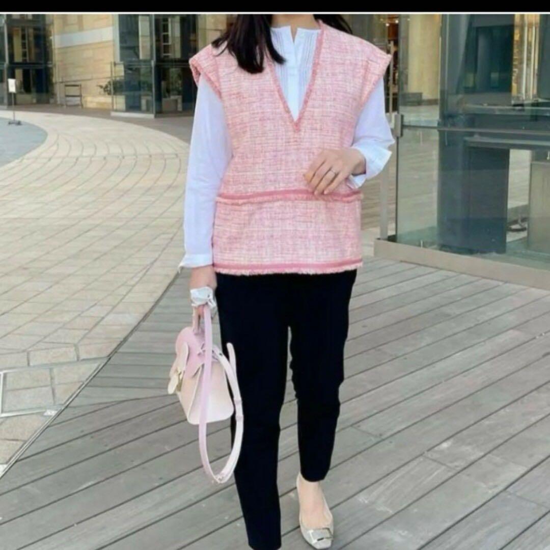 最終値下げ　美品　ドゥロワー drawer ベスト　ツイード