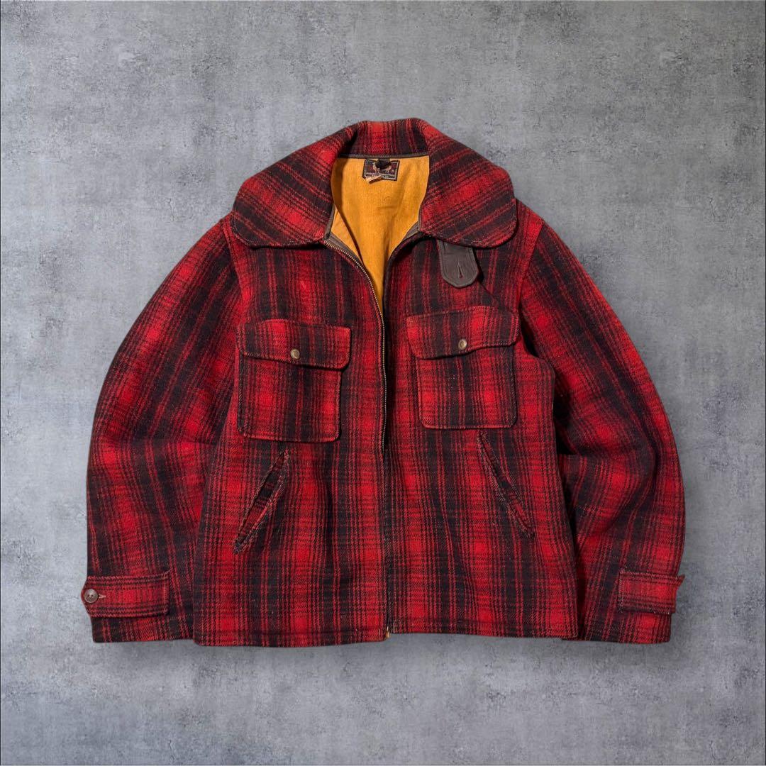 R*離様 【Woolrich】50s60sヴィンテージ黒タグチェック柄マッキーノ