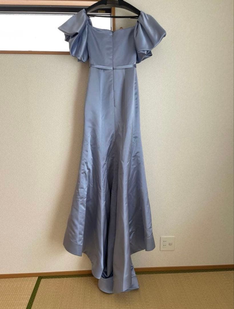 【美品】【ドレスプロダクション】ウェディングドレス　サテンドレス•水色