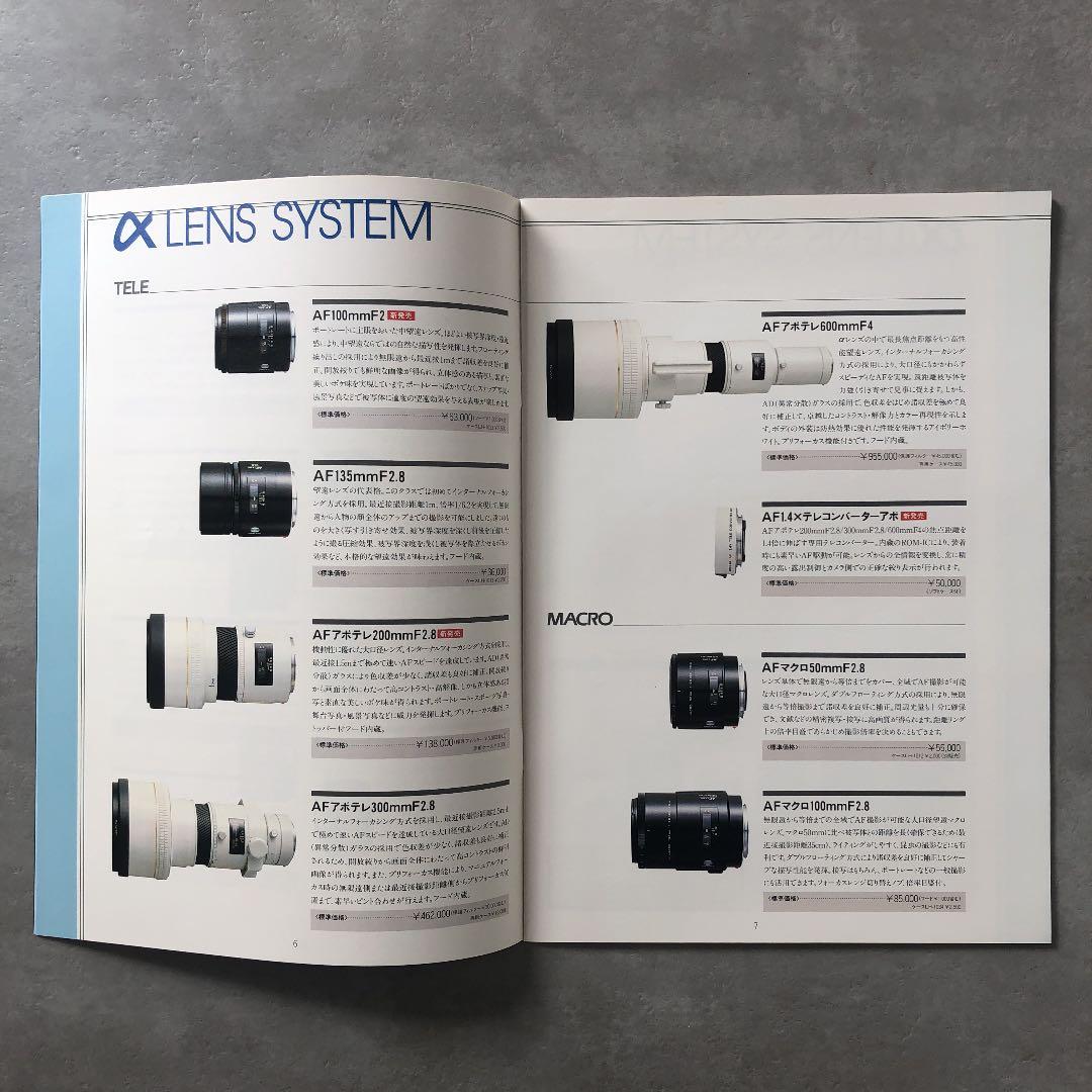 ミノルタ　αシステム　総合カタログ　1987年4月1日