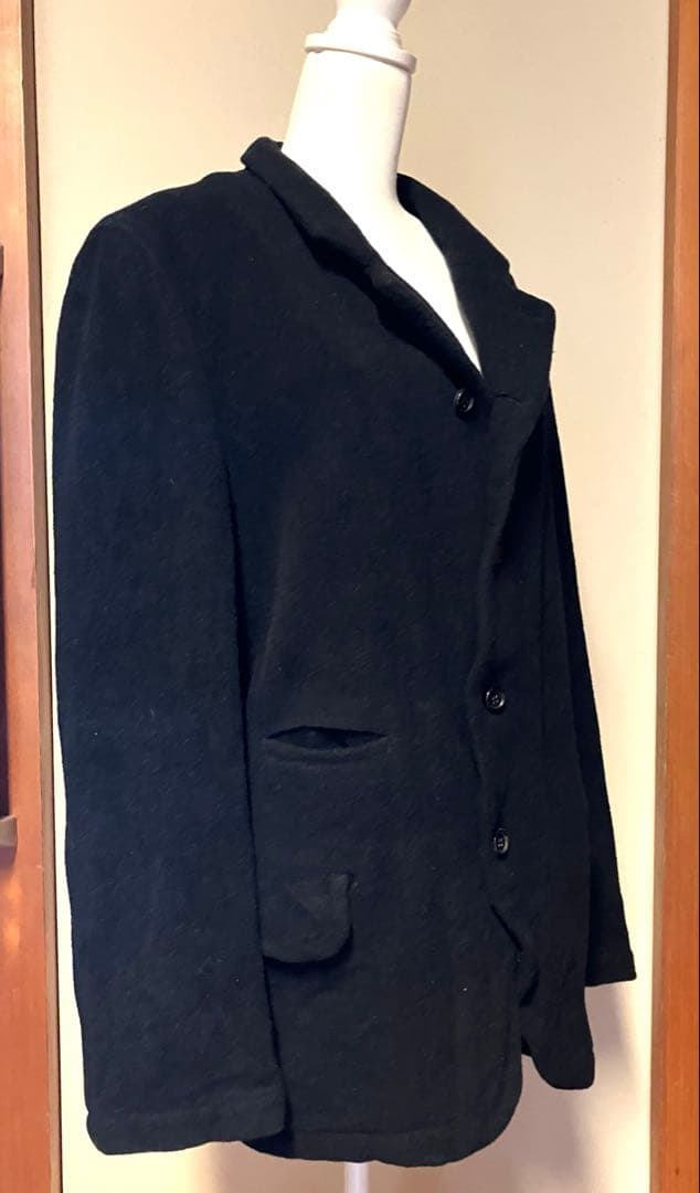 コムデギャルソンHOMMEプリュスエバーグリーンつまみやや厚手縮絨ライク 黒 L