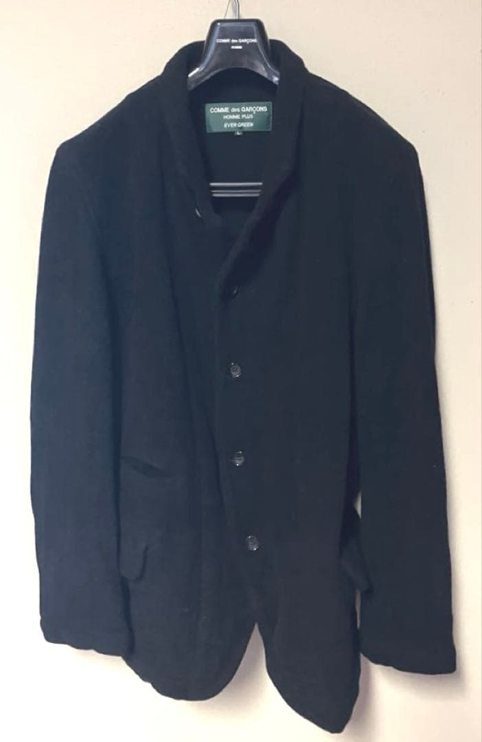 コムデギャルソンHOMMEプリュスエバーグリーンつまみやや厚手縮絨ライク 黒 L