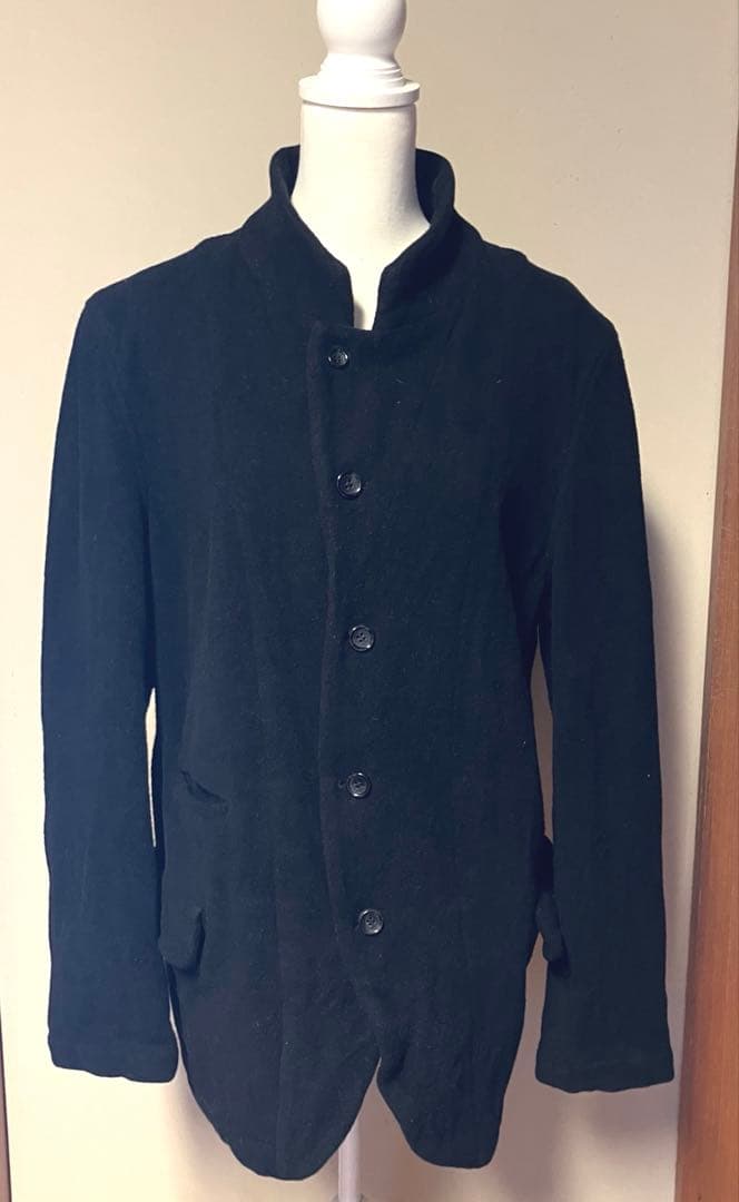 コムデギャルソンHOMMEプリュスエバーグリーンつまみやや厚手縮絨ライク 黒 L