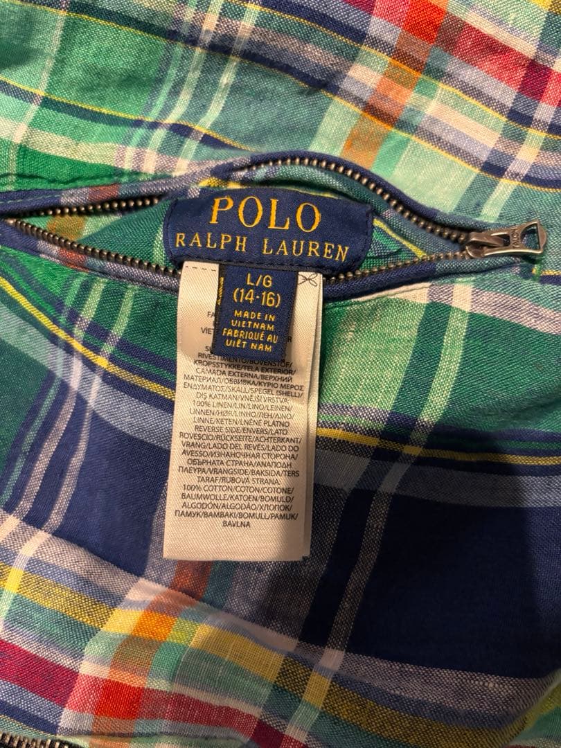 ラルフローレン　チェック柄ジップアップジャケット