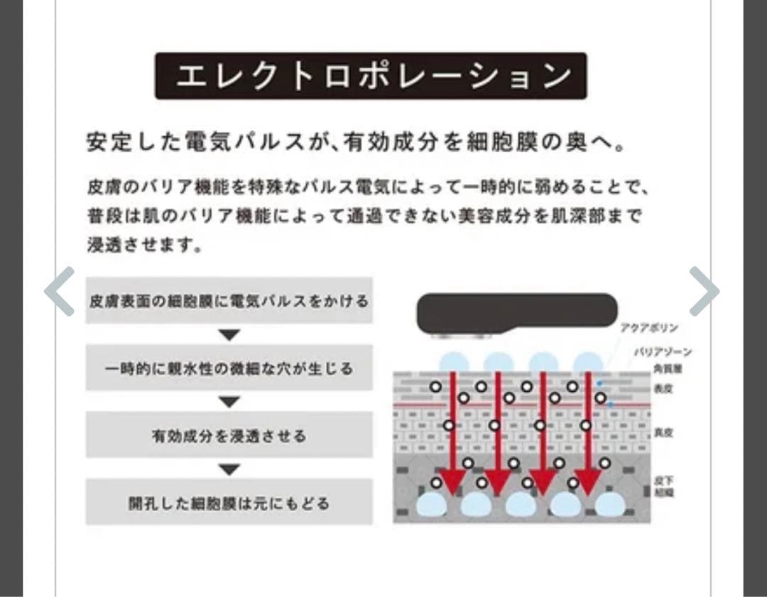 TILLETイオン導入器 EMS エレクトロレポーション 顔 頭皮用 ホワイト