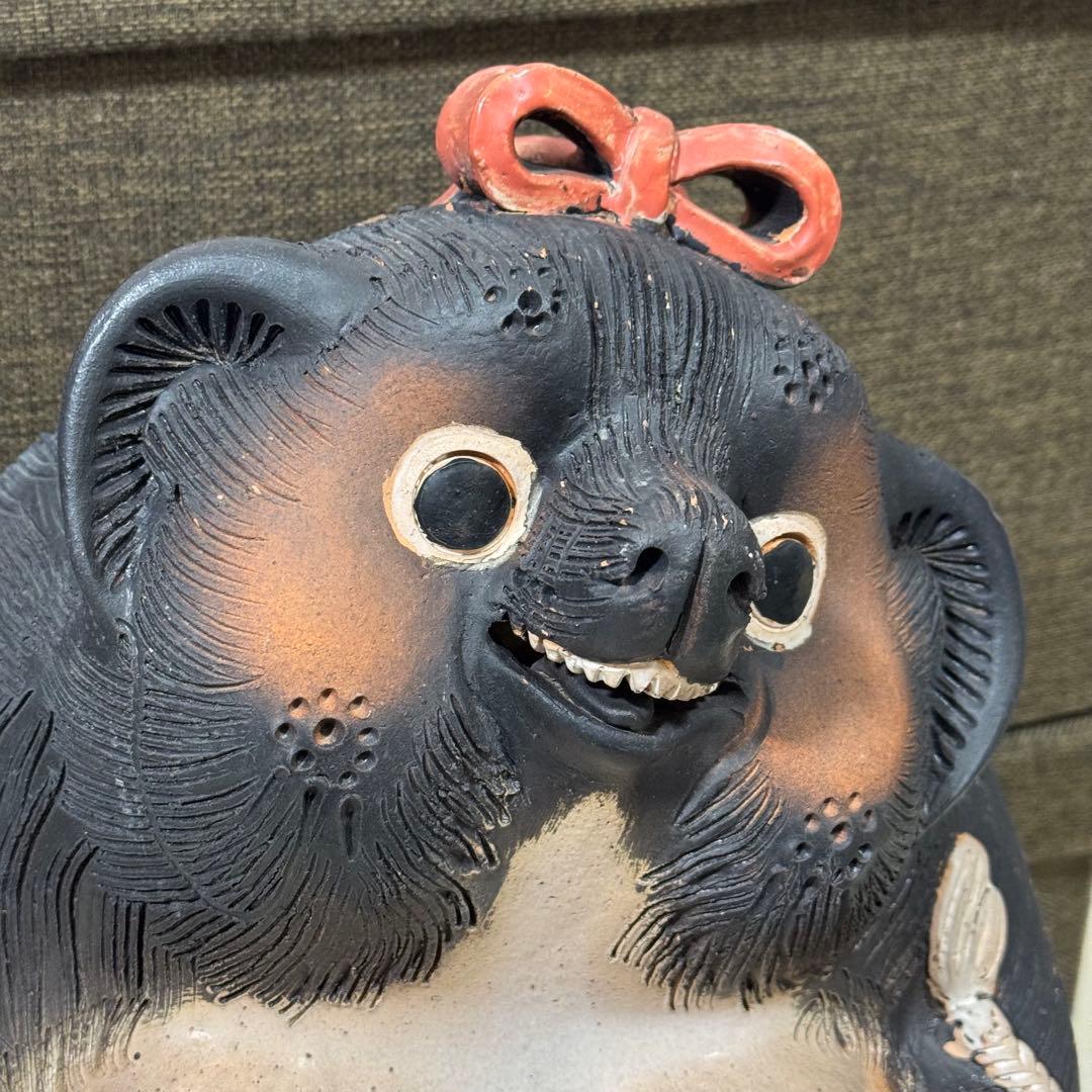 【縁起物】たぬき 置物 60cm 特大 女の子 メス 商売繁盛 夫婦円満 開運