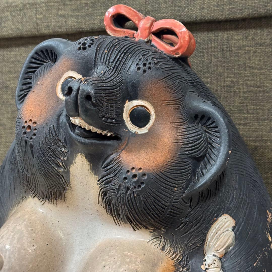 【縁起物】たぬき 置物 60cm 特大 女の子 メス 商売繁盛 夫婦円満 開運