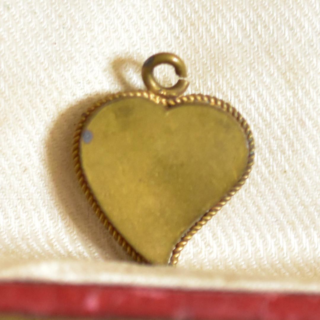 イタリア製アンティーク 小さなマイクロモザイクのハートのチャーム