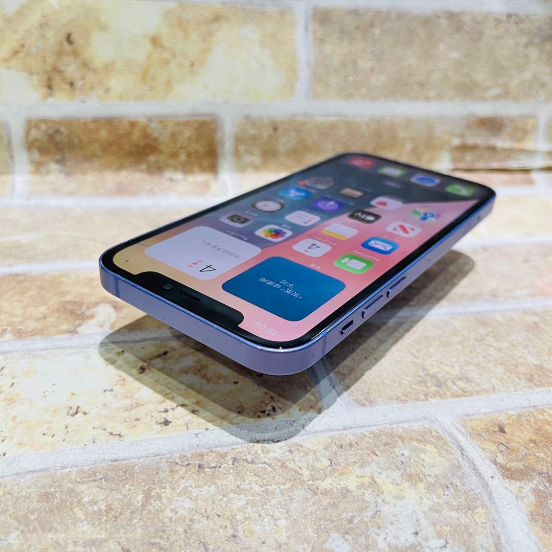 SIMフリー iPhone12 64GB X-1388 パープル 新品バッテリ－