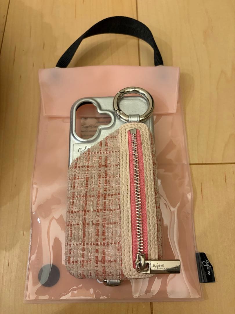 ajew ピンク ツイード iPhone17ケース