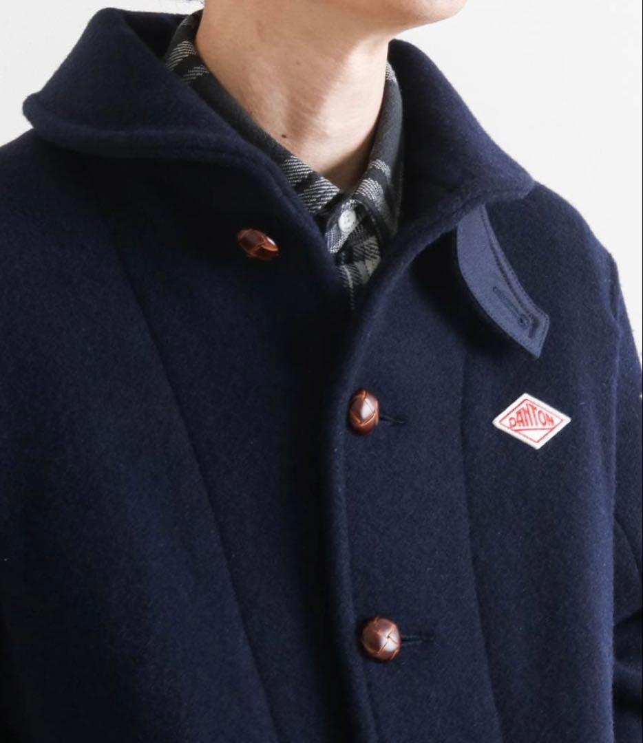 DANTON【ダントン】ウールパイル ラウンドカラージャケット ネイビー