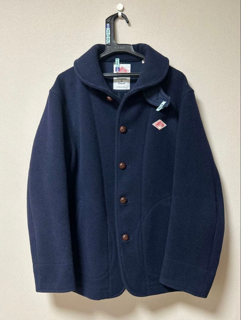 DANTON【ダントン】ウールパイル ラウンドカラージャケット ネイビー