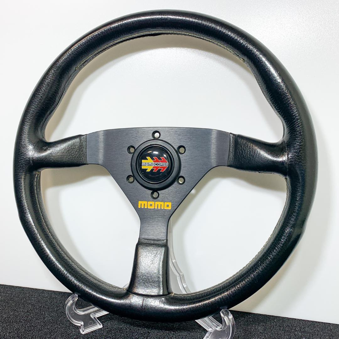 モモ ヴェローチェ レザーステアリング ホーンボタン付 92年製 当時物