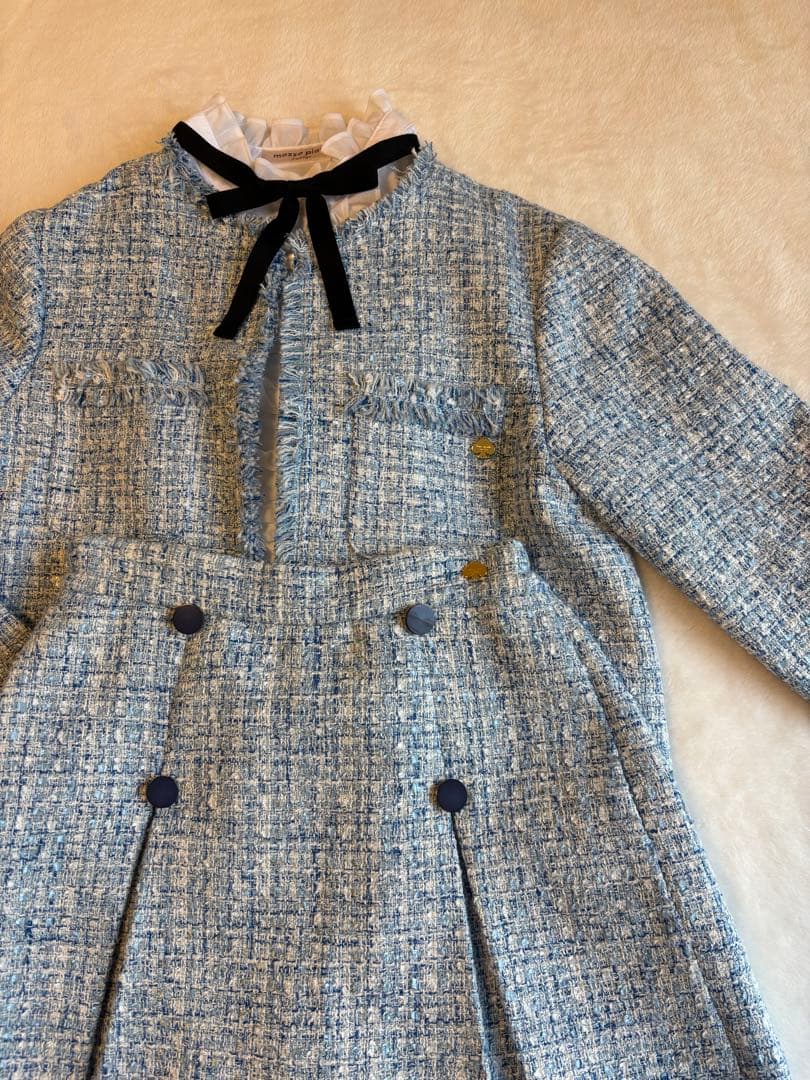 ☆美品☆ 【ケイトスペード】　セットアップ　ツイード　ブルー　160