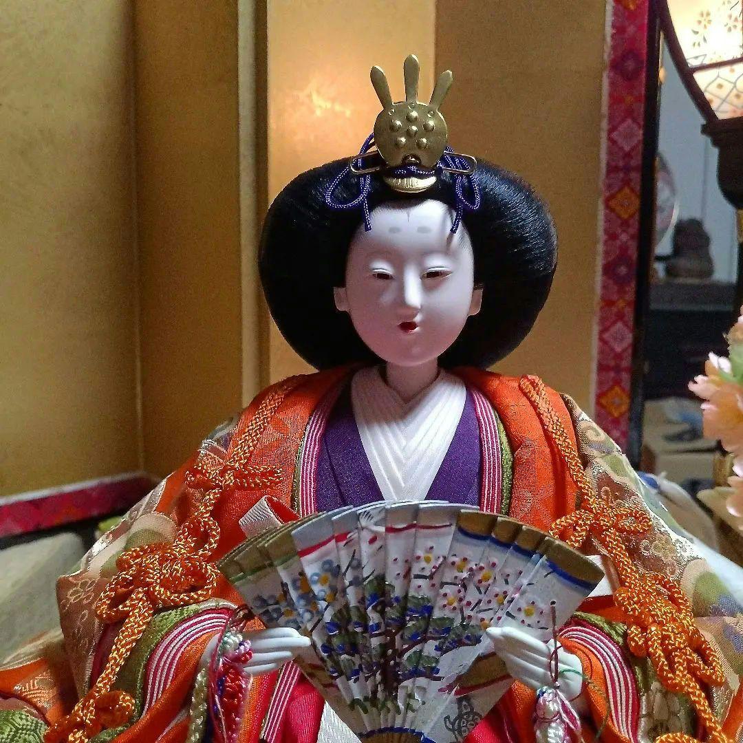 雛人形　親王飾り　内裏雛　秀玉作「7番」　装飾フルセット　骨董的価値お雛様
