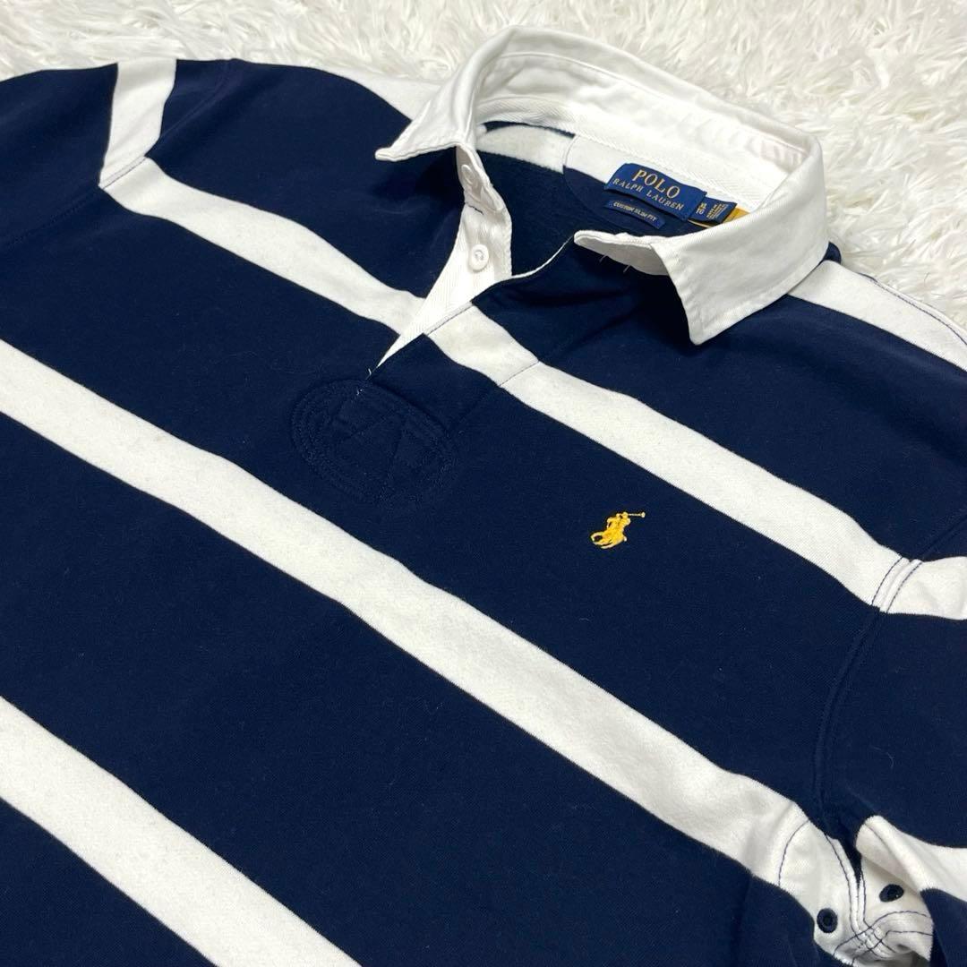 ラルフローレン 現行QRタグ ラガーシャツボーダー 大きいサイズXL 裏起毛