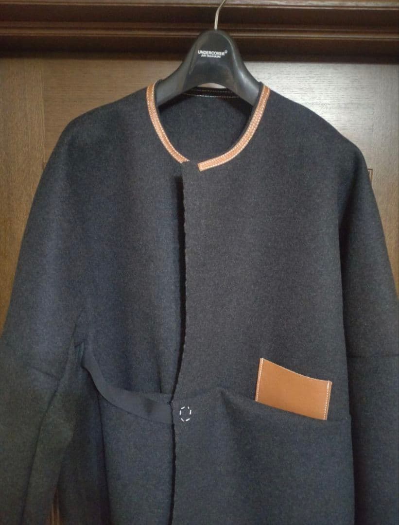 SUNSEA 23AW melton blousonノーカラージャケット