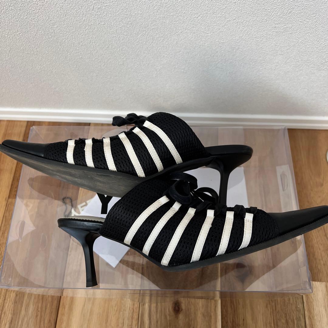 【超美品】YELLO ミュール　モノクロ　スニーカーミュール　2XL 26.5