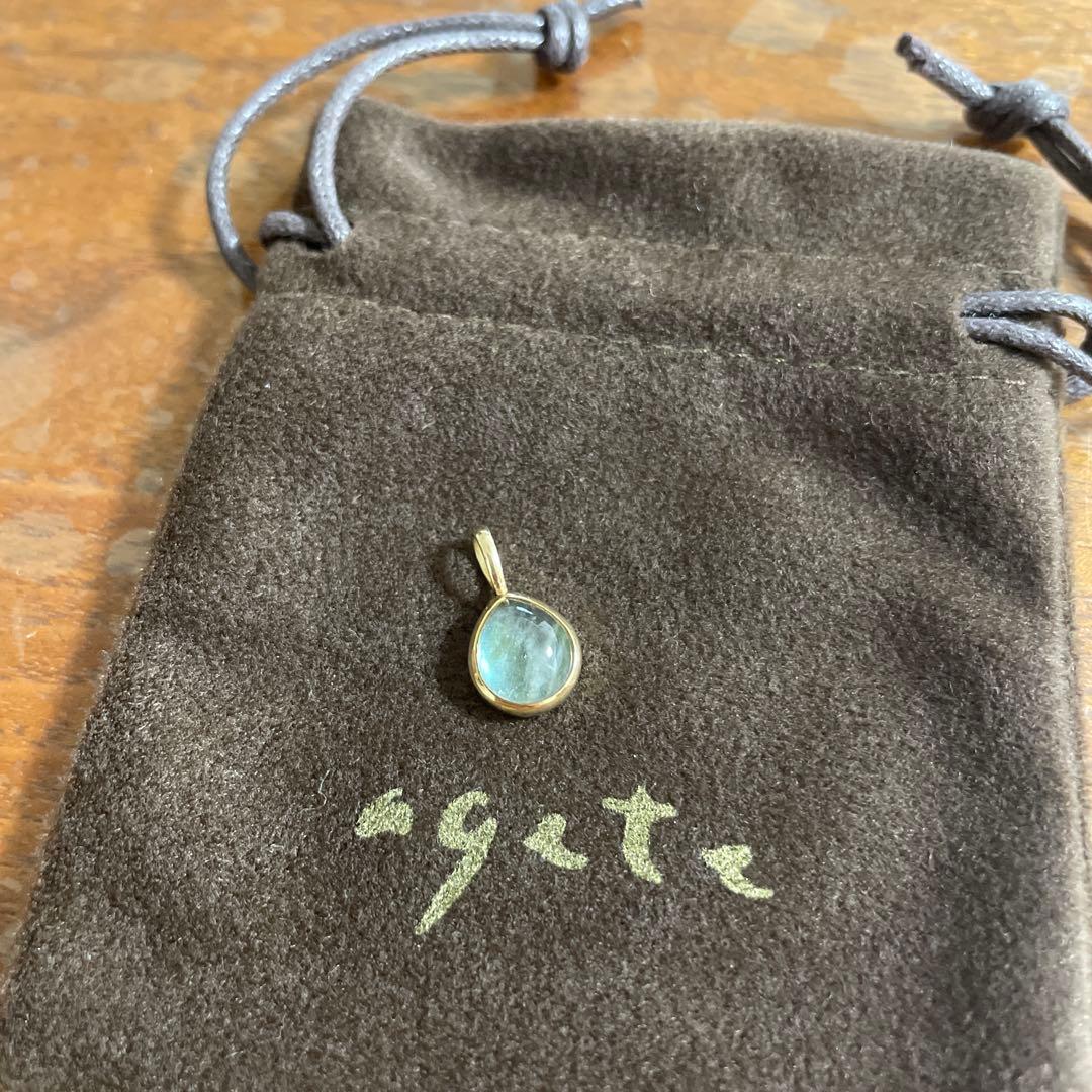 新品　アガット agete 現行品　K10 クォーツ　ラブラドライト チャーム