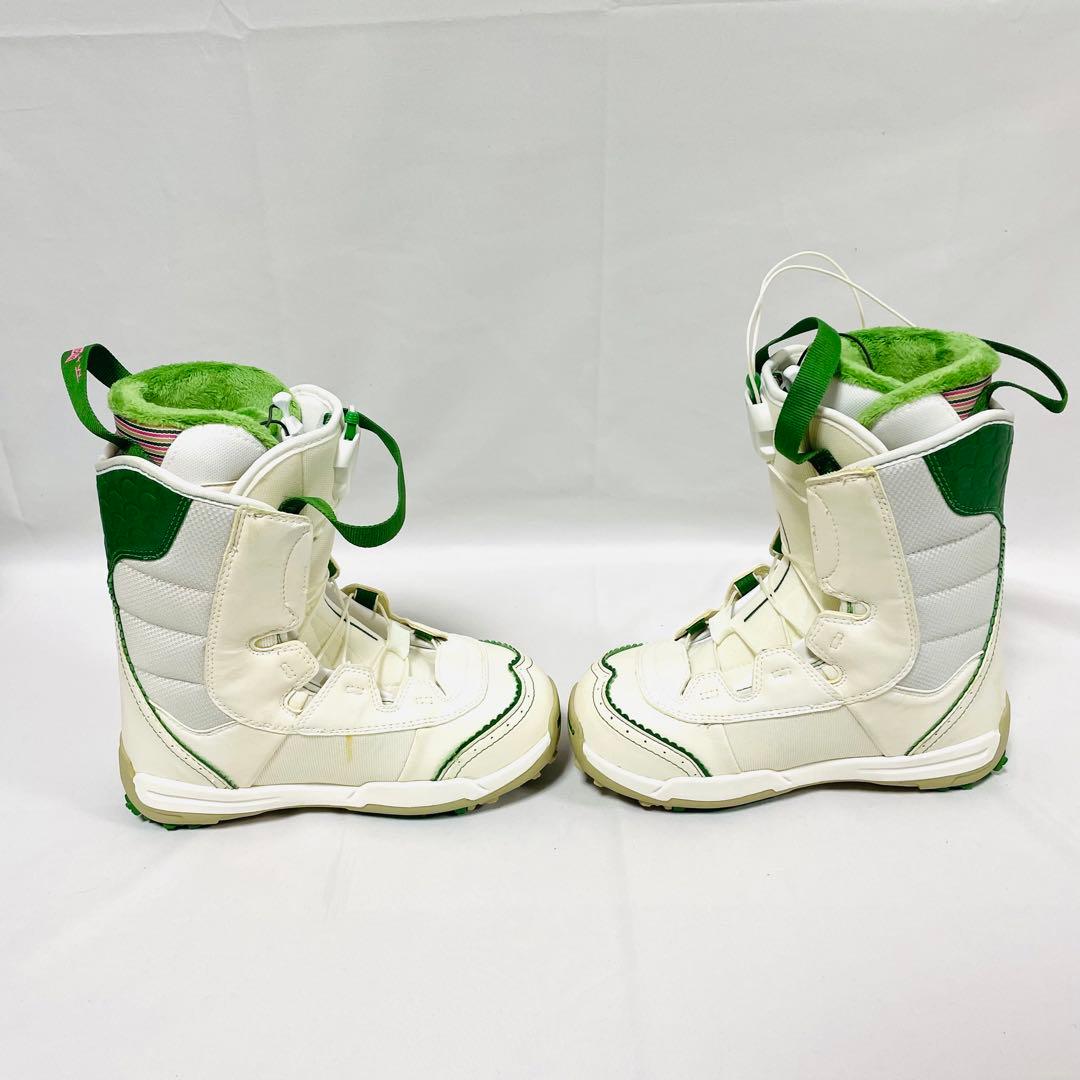 【美品】SALOMON サロモン スノーボードブーツ 23.5cm 白×緑