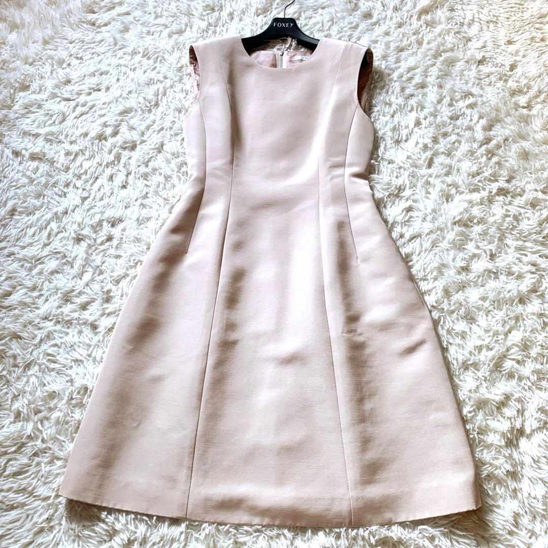 未使用級✨定価14万 フォクシー ミュゲ ウールシルクワンピースドレス 40