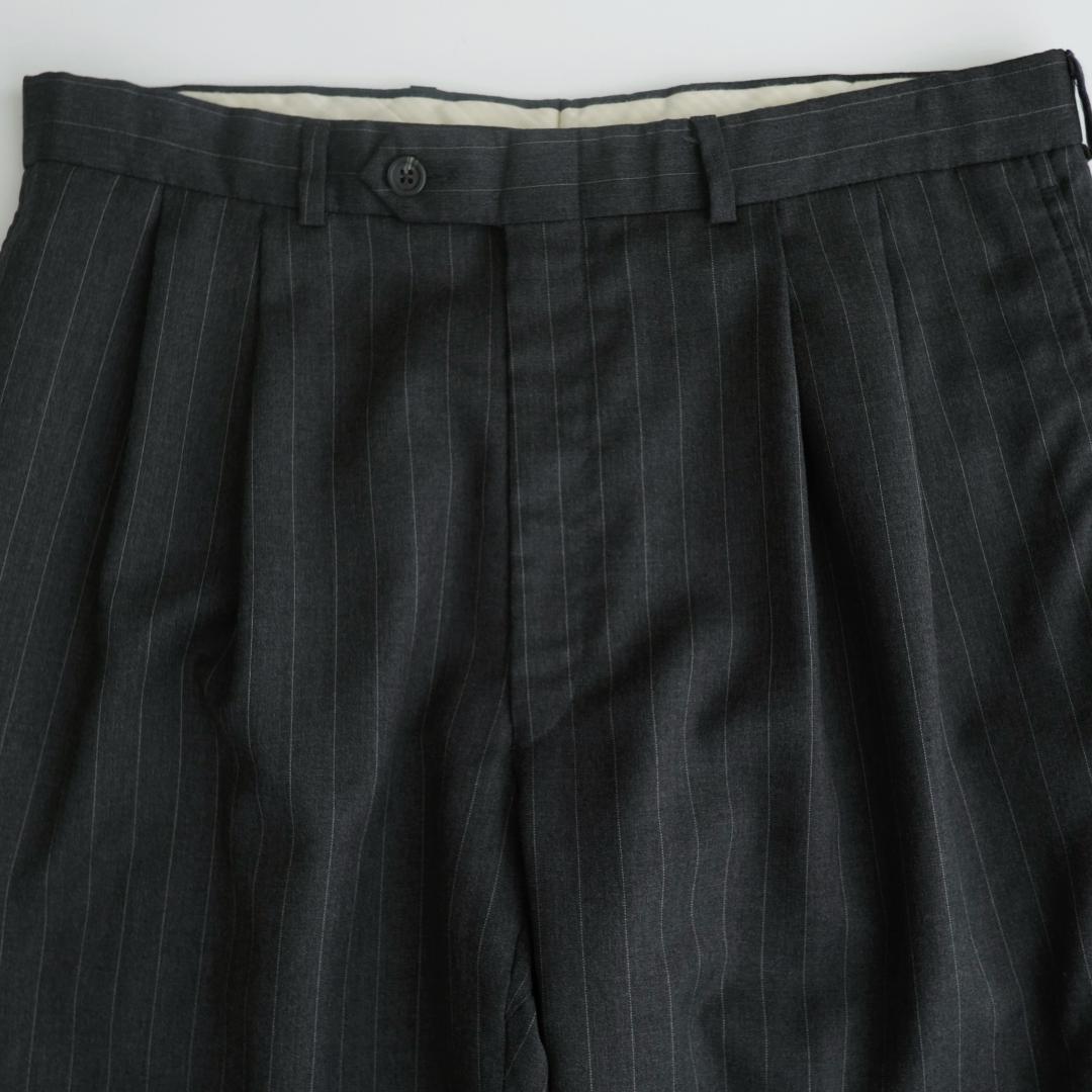 LAUREN RALPH LAUREN ツータックストライプスラックス