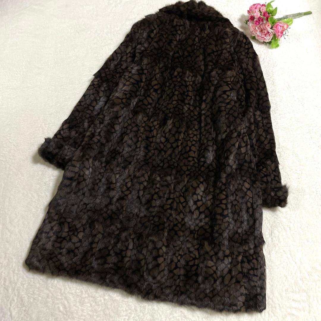 着丈約100cm ロシアリス リバーシブル ファーコート ロング なめし柔らか