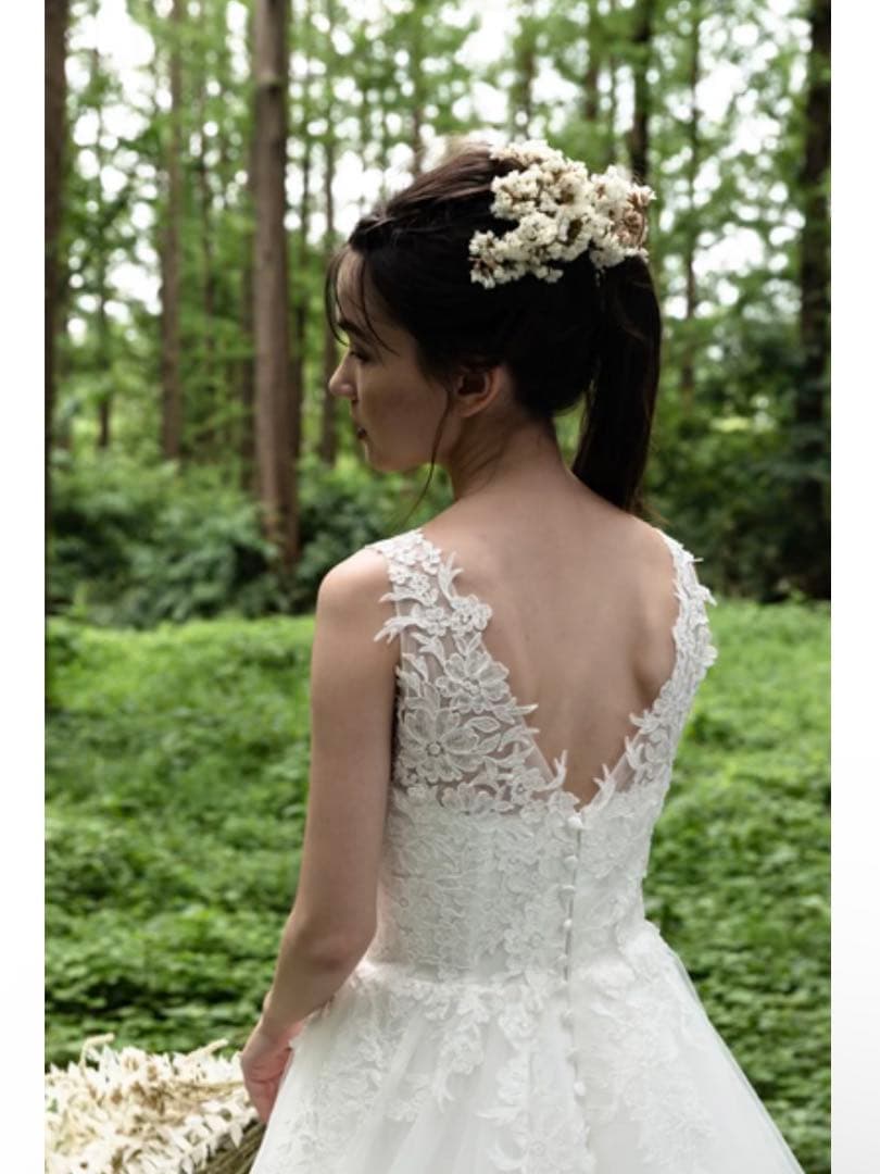 【美品】dress production 刺繍レース Aライン（W170）