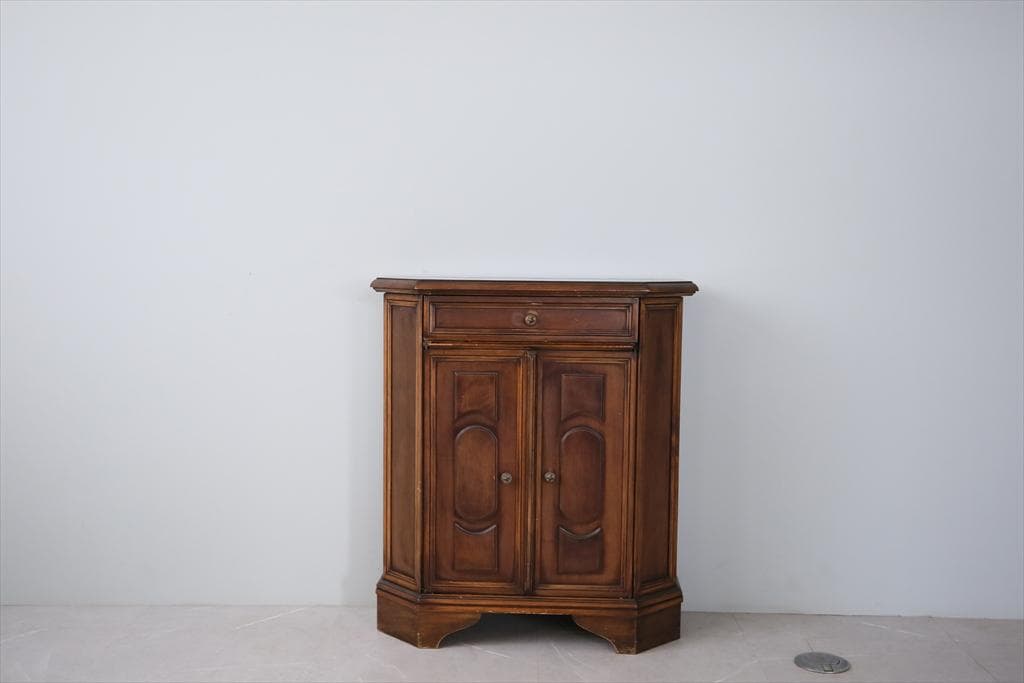 フランスアンティーク木製カップボード/サイドボード/飾り棚キャビネット90-91